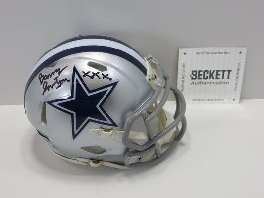 BARRY SWITZER SIGNED DALLAS COWBOYS MINI HELMET w/XXX Sooners BAS