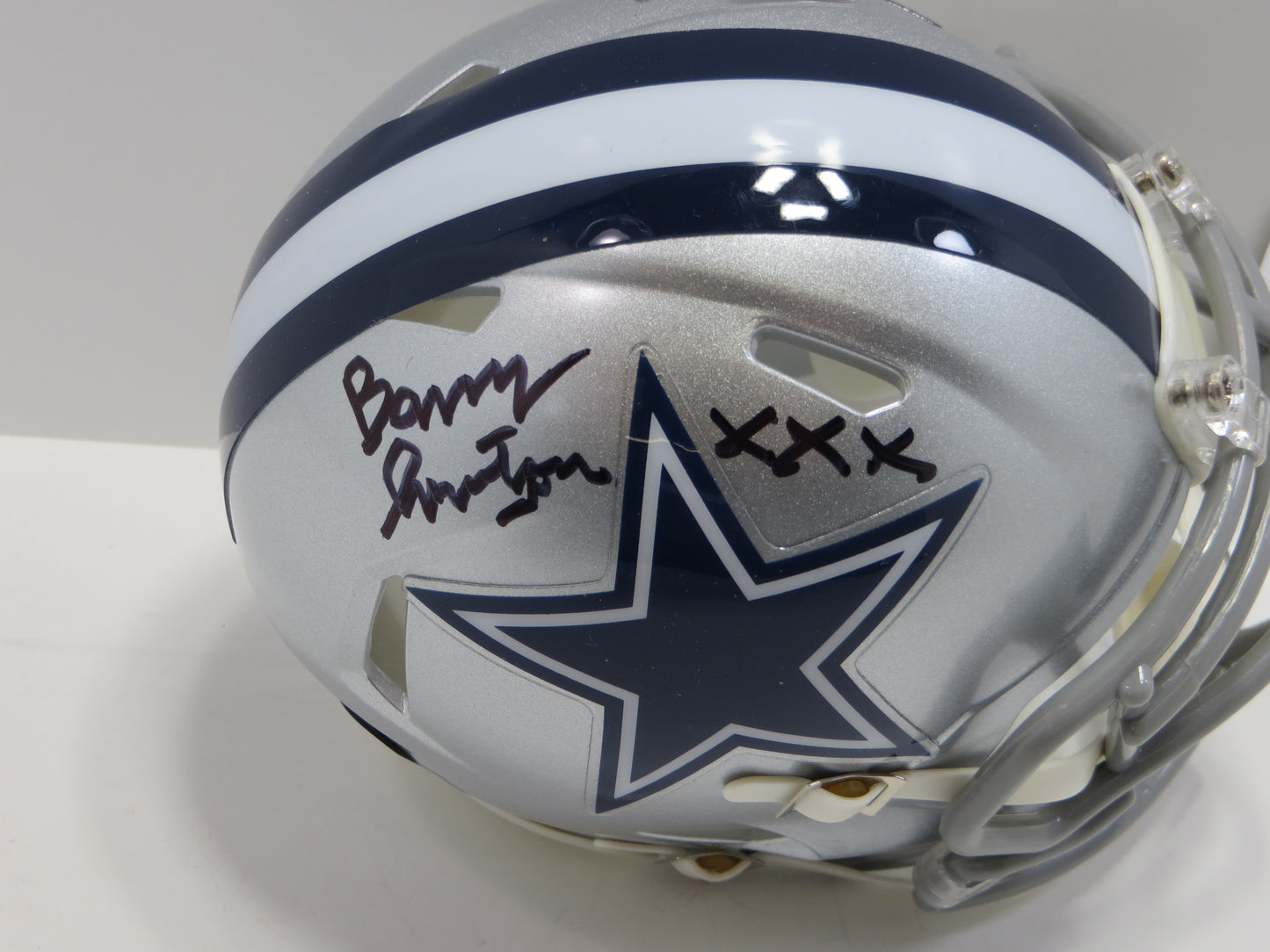 BARRY SWITZER SIGNED DALLAS COWBOYS MINI HELMET w/XXX Sooners BAS