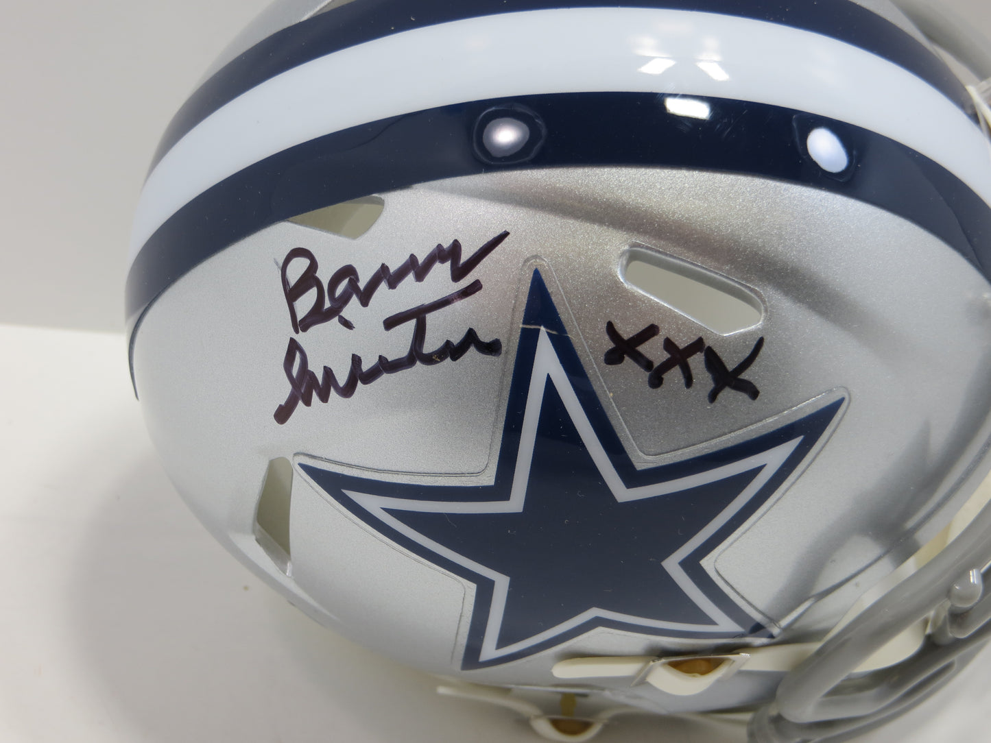 BARRY SWITZER SIGNED DALLAS COWBOYS MINI HELMET w/XXX Sooners BAS