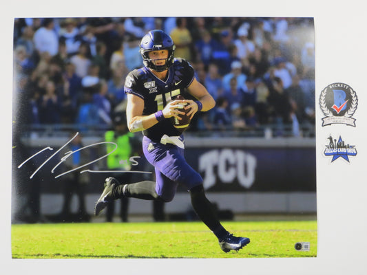 MAX DUGGAN TCU HORNED FROGS SIGNED 16x20 RollOut PHOTO BAS