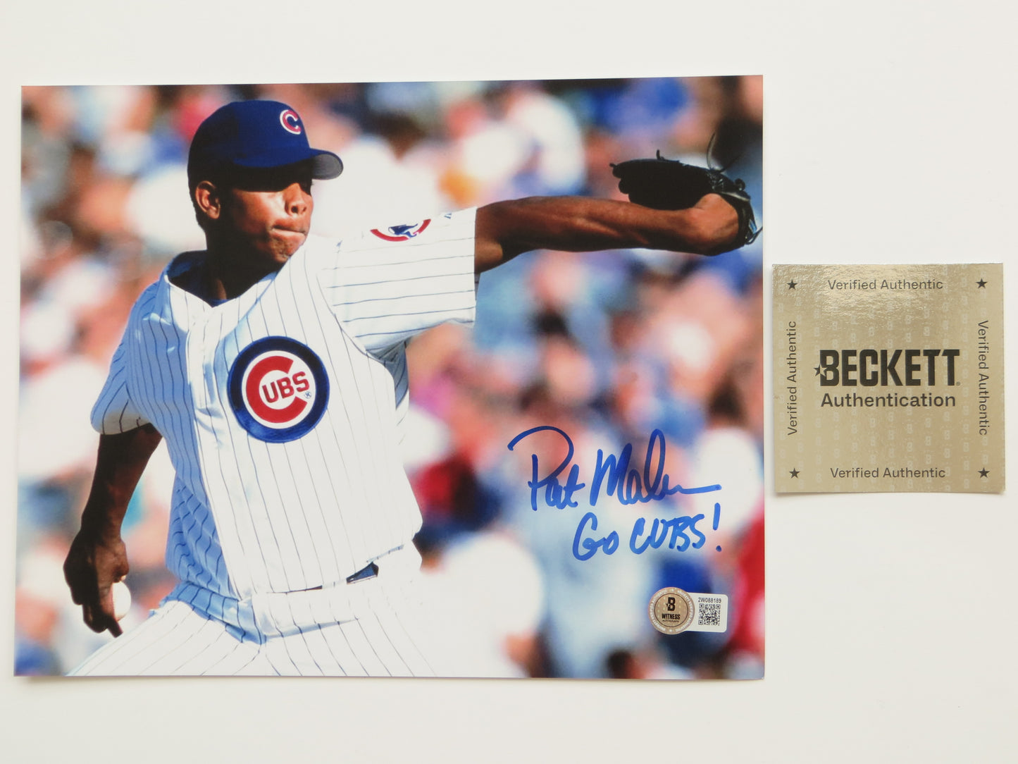 PAT PATRICK MAHOMES SR Chicago Cubs SIGNED 8x10 PHOTO w/GO CUBS! BAS