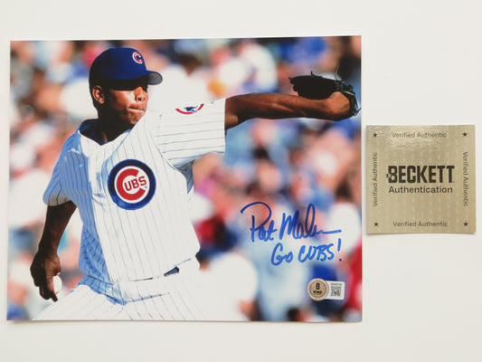 PAT PATRICK MAHOMES SR Chicago Cubs SIGNED 8x10 PHOTO w/GO CUBS! BAS