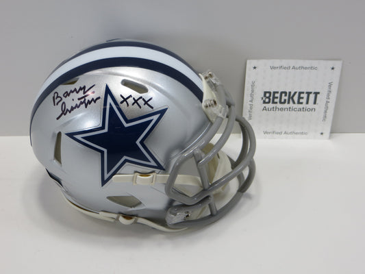 BARRY SWITZER SIGNED DALLAS COWBOYS MINI HELMET w/XXX Sooners BAS