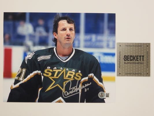 GUY CARBONNEAU DALLAS STARS SIGNED 8x10 PHOTO Canadiens BAS