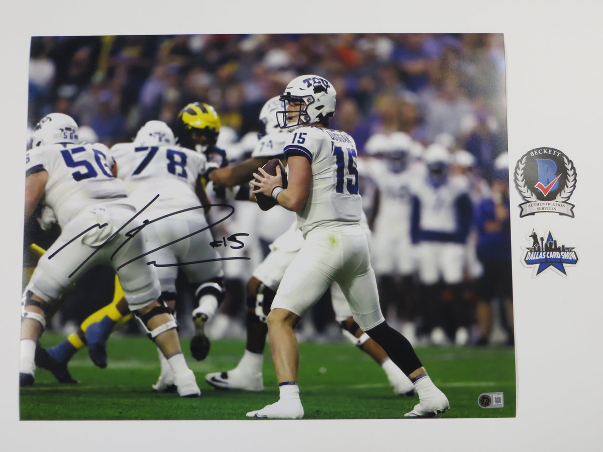 MAX DUGGAN TCU HORNED FROGS SIGNED in the Pocket 16x20 PHOTO BAS