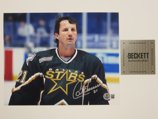 GUY CARBONNEAU DALLAS STARS SIGNED 8x10 PHOTO Canadiens BAS
