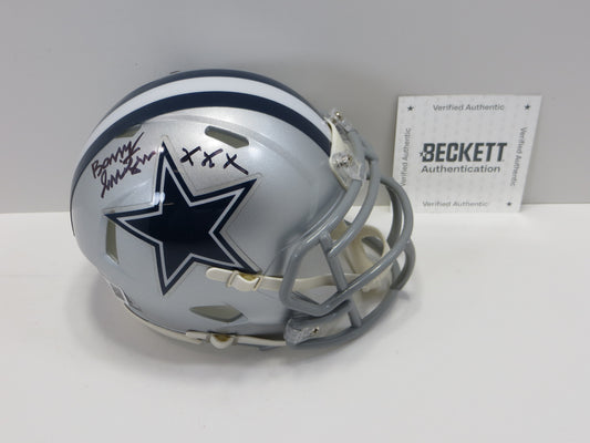 BARRY SWITZER SIGNED DALLAS COWBOYS MINI HELMET w/XXX Oklahoma BAS