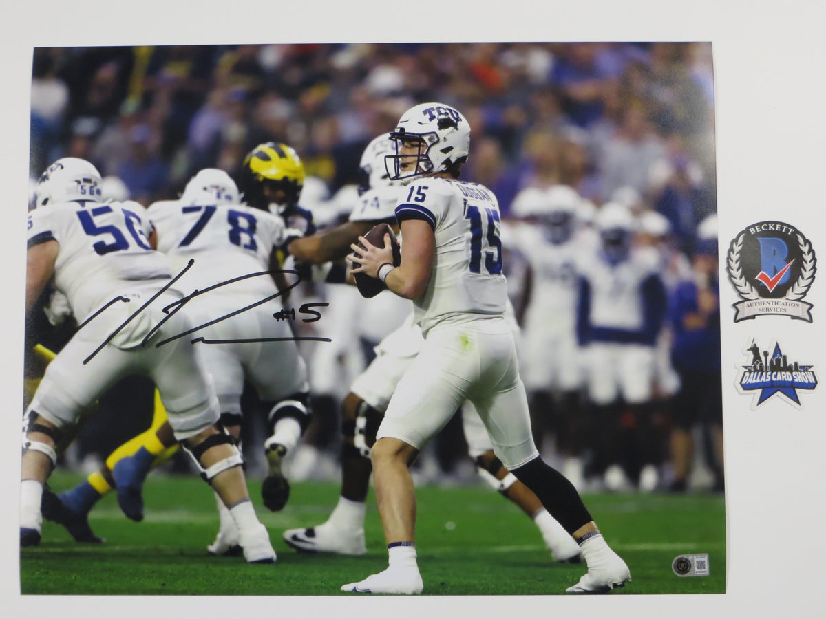 MAX DUGGAN TCU HORNED FROGS SIGNED in the Pocket 16x20 PHOTO BAS
