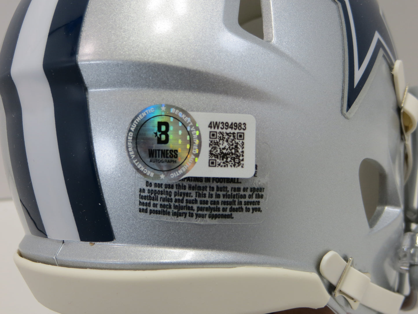 BARRY SWITZER SIGNED DALLAS COWBOYS MINI HELMET w/XXX Oklahoma BAS