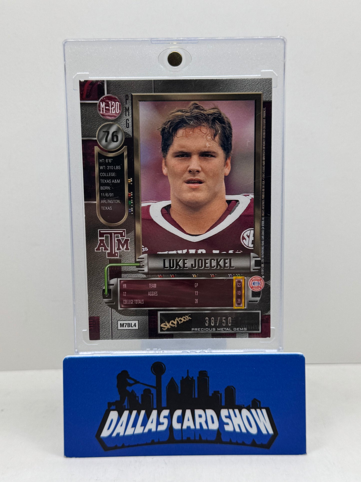 2013 Fleer Retro 1998 Universe Blue Precious Metal Gems /50 Luke Joeckel RC Texas A&M