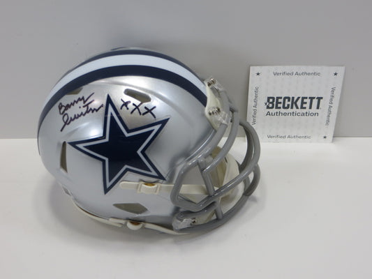 BARRY SWITZER SIGNED DALLAS COWBOYS MINI HELMET w/XXX Oklahoma BAS