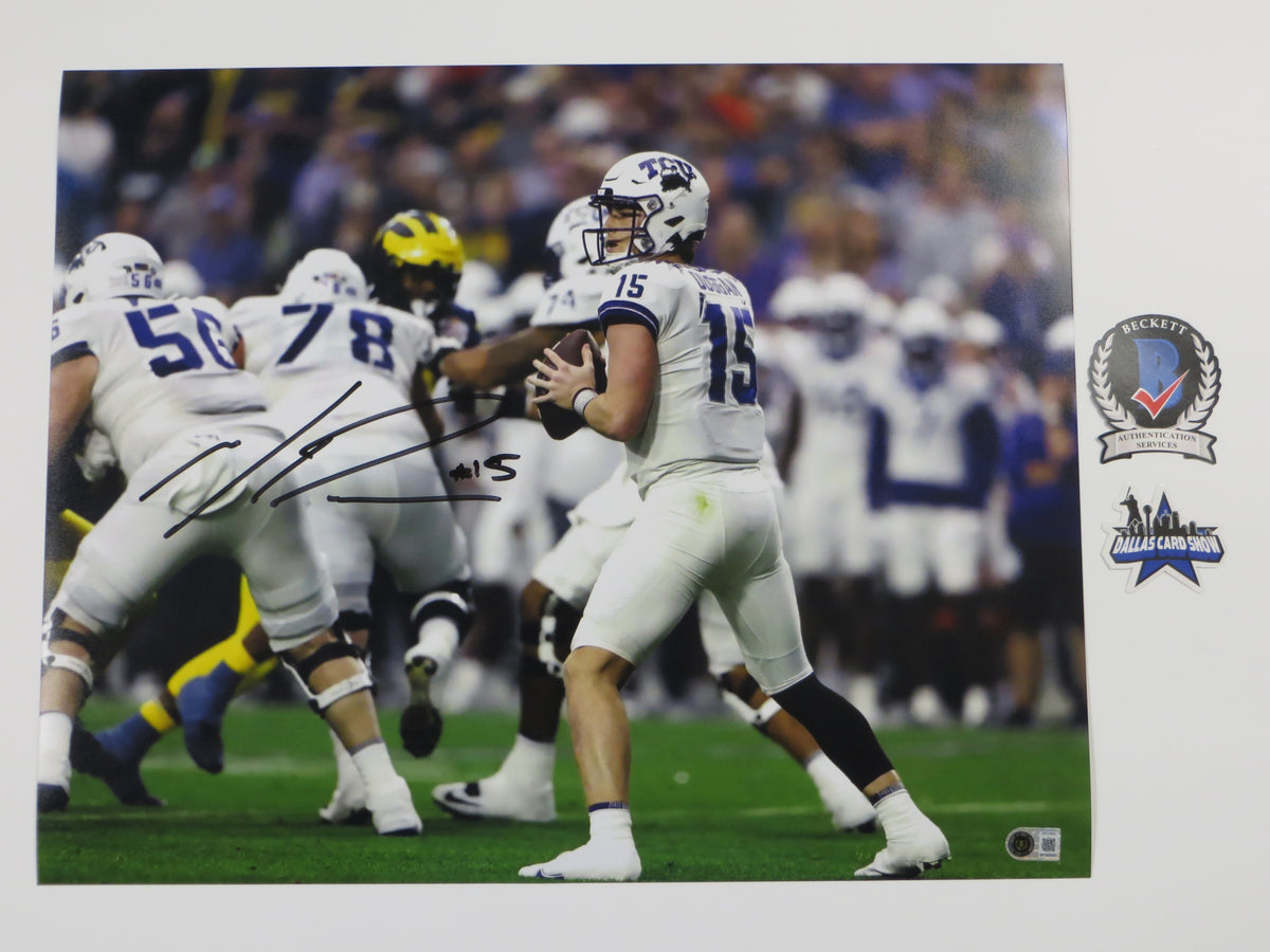 MAX DUGGAN TCU HORNED FROGS SIGNED in the Pocket 16x20 PHOTO BAS
