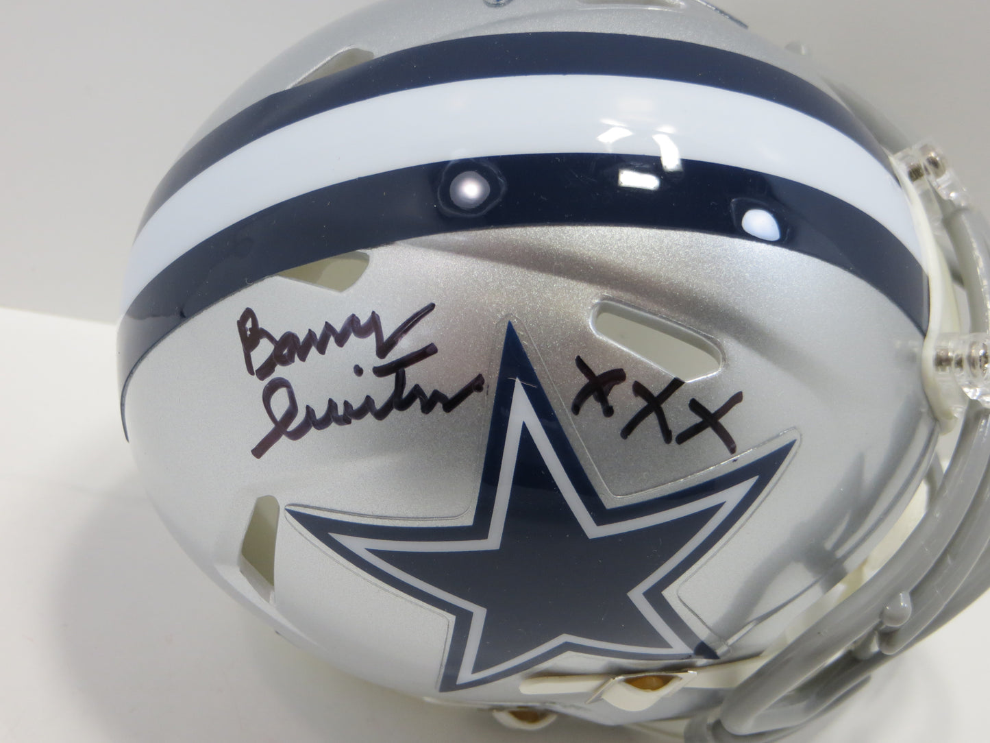 BARRY SWITZER SIGNED DALLAS COWBOYS MINI HELMET w/XXX Oklahoma BAS