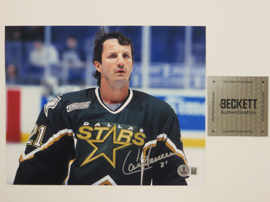 GUY CARBONNEAU DALLAS STARS SIGNED 8x10 PHOTO Canadiens BAS