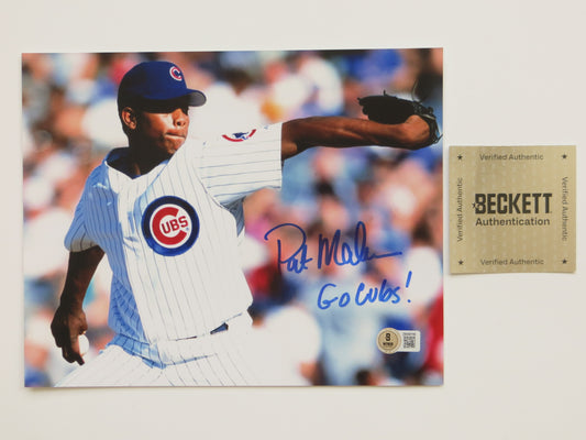 PAT PATRICK MAHOMES SR Chicago Cubs SIGNED 8x10 PHOTO w/GO CUBS! BAS