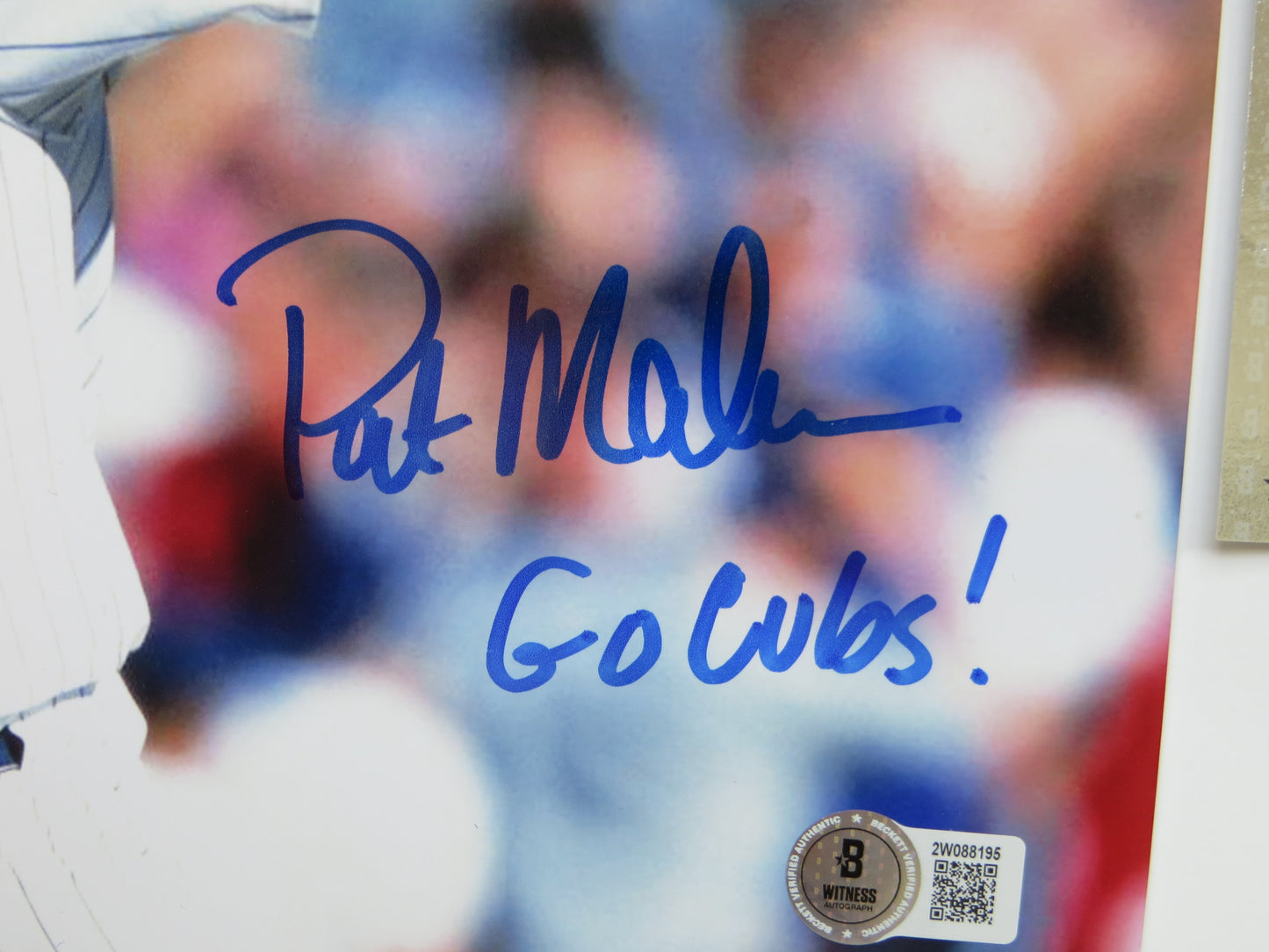 PAT PATRICK MAHOMES SR Chicago Cubs SIGNED 8x10 PHOTO w/GO CUBS! BAS