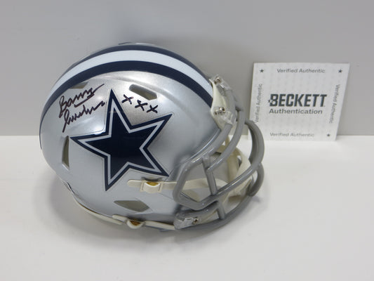 BARRY SWITZER SIGNED DALLAS COWBOYS MINI HELMET w/XXX Oklahoma BAS
