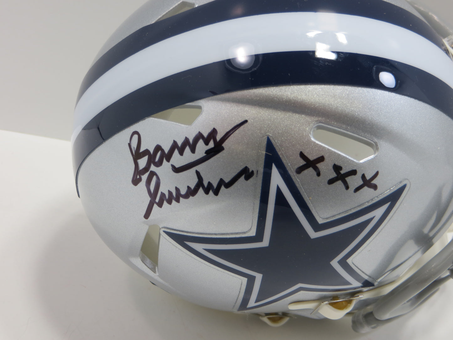 BARRY SWITZER SIGNED DALLAS COWBOYS MINI HELMET w/XXX Oklahoma BAS
