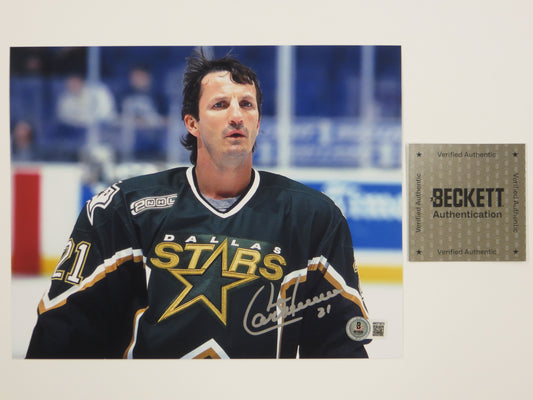 GUY CARBONNEAU DALLAS STARS SIGNED 8x10 PHOTO Canadiens BAS