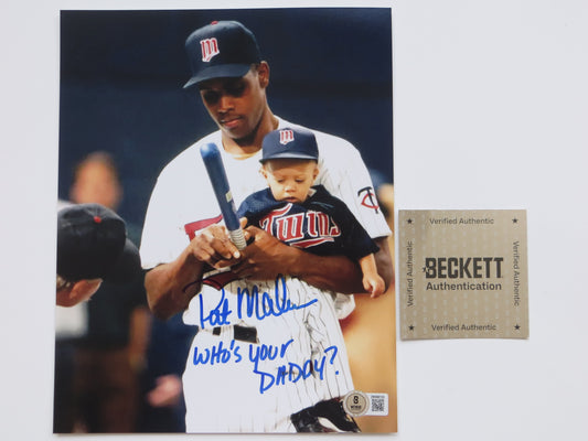 PAT PATRICK MAHOMES SR. TWINS SIGNED 8x10 PHOTO w/WHO'SYOURDADDY Chiefs BAS