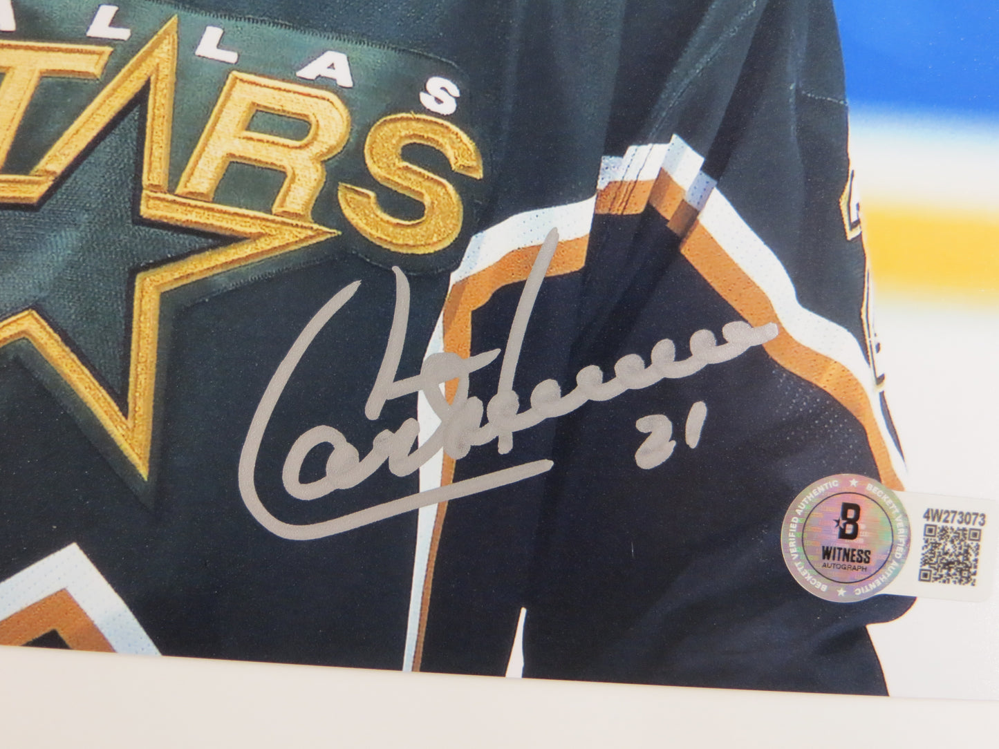 GUY CARBONNEAU DALLAS STARS SIGNED 8x10 PHOTO Canadiens BAS