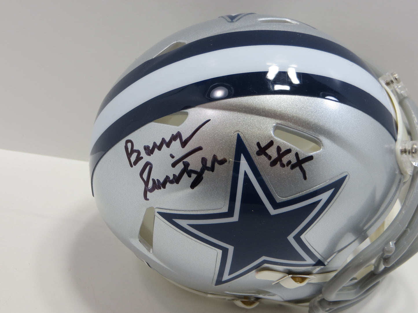 BARRY SWITZER SIGNED DALLAS COWBOYS MINI HELMET w/XXX Oklahoma BAS