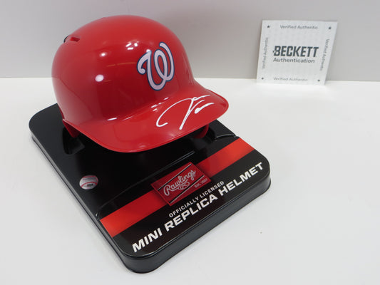 JAMES WOOD SIGNED WASHINGTON NATIONALS MINI HELMET BAS COA