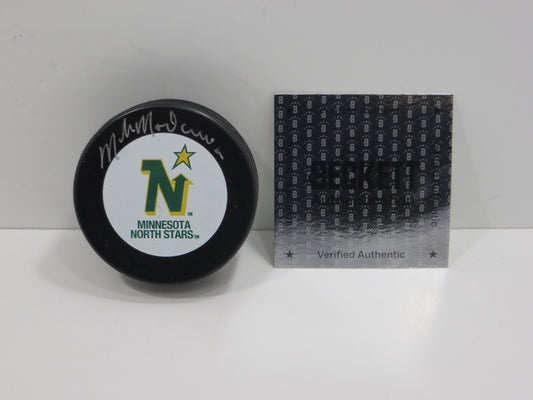 MIKE MODANO MINNESOTA NORTH STARS SIGNED HOCKEY PUCK Dallas BAS COA