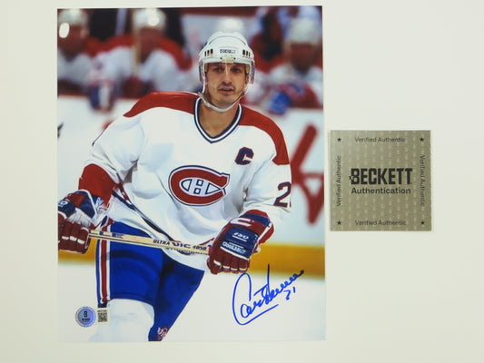GUY CARBONNEAU MONTREAL CANADIENS SIGNED 8x10 PHOTO Dallas Stars BAS COA