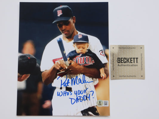 PAT PATRICK MAHOMES SR. TWINS SIGNED 8x10 PHOTO w/WHO'SYOURDADDY Chiefs BAS