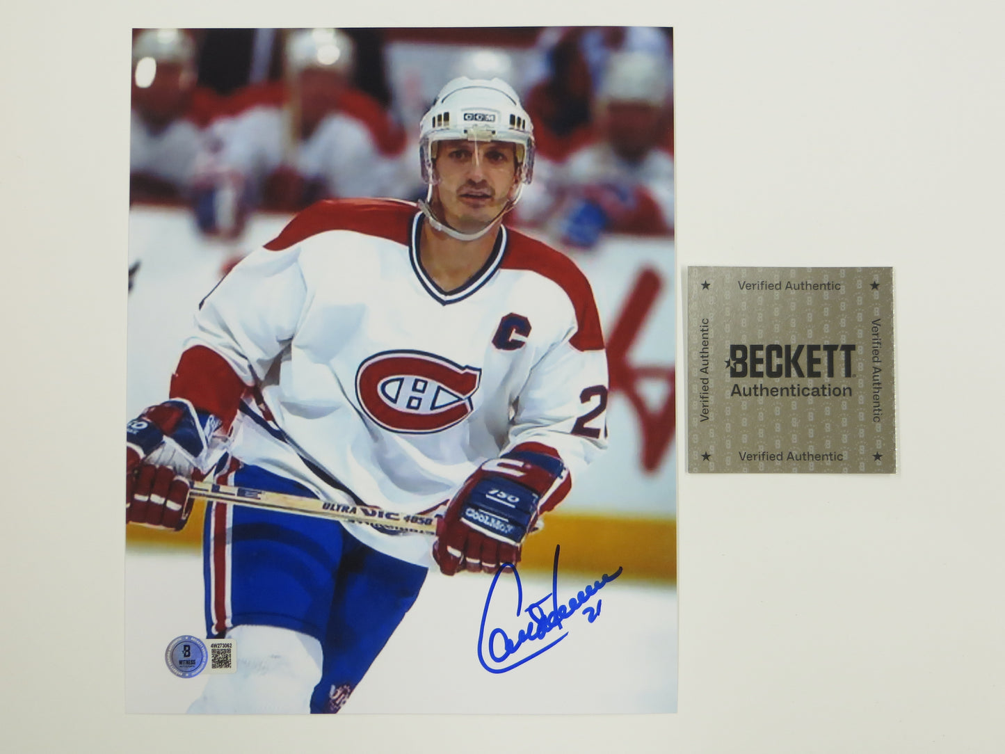 GUY CARBONNEAU MONTREAL CANADIENS SIGNED 8x10 PHOTO Dallas Stars BAS COA
