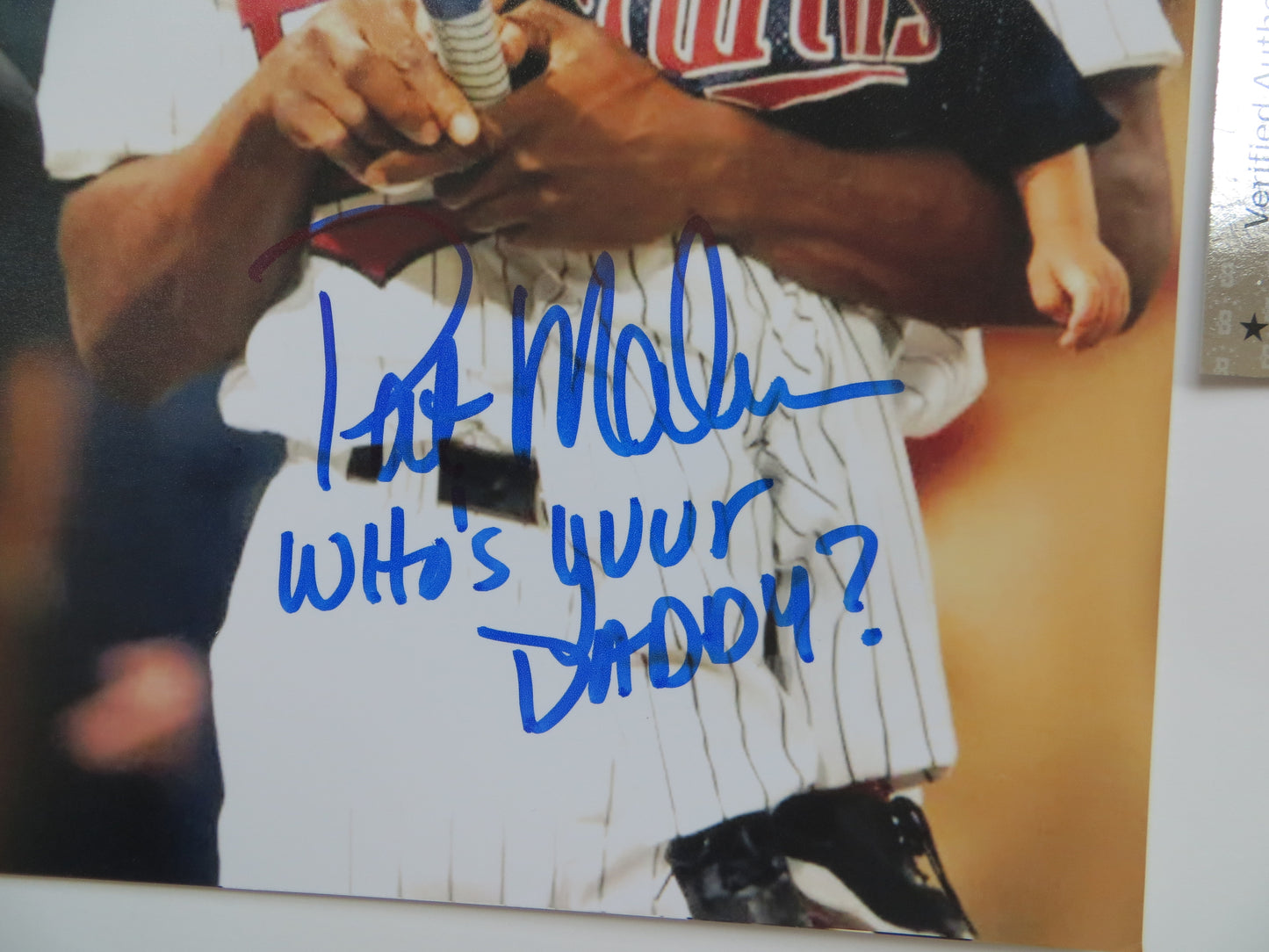 PAT PATRICK MAHOMES SR. TWINS SIGNED 8x10 PHOTO w/WHO'SYOURDADDY Chiefs BAS