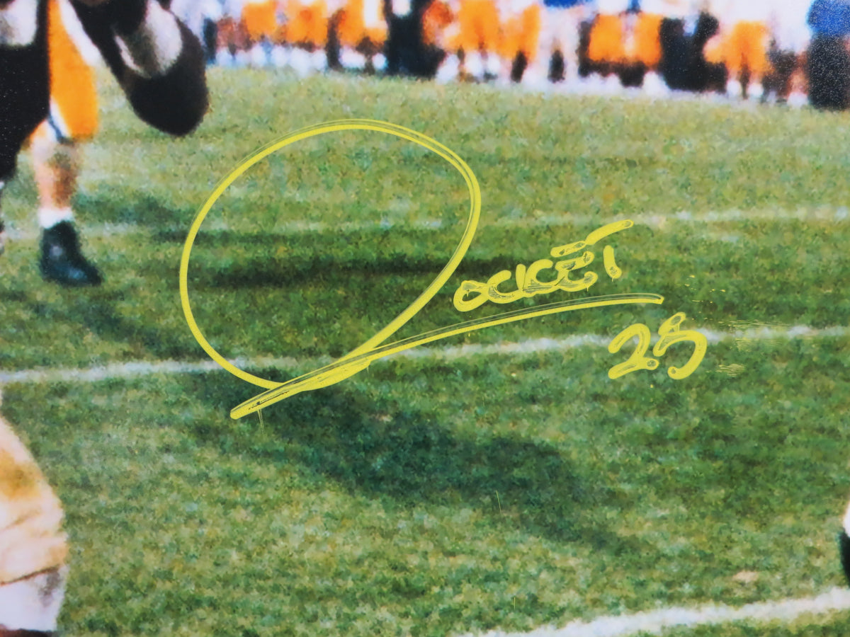ROCKET ISMAIL NOTRE DAME SIGNED Touchdown 16x20 YELLOW BAS