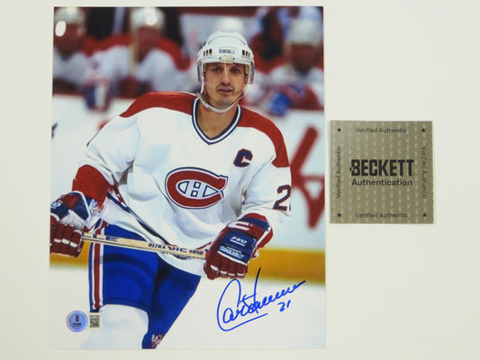 GUY CARBONNEAU MONTREAL CANADIENS SIGNED 8x10 PHOTO Dallas Stars BAS COA