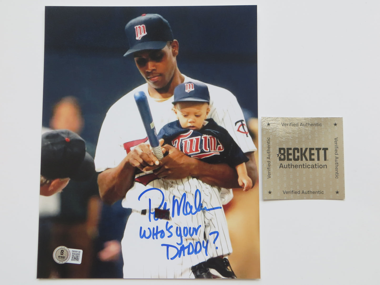 PAT PATRICK MAHOMES SR. TWINS SIGNED 8x10 PHOTO w/WHO'SYOURDADDY Chiefs BAS