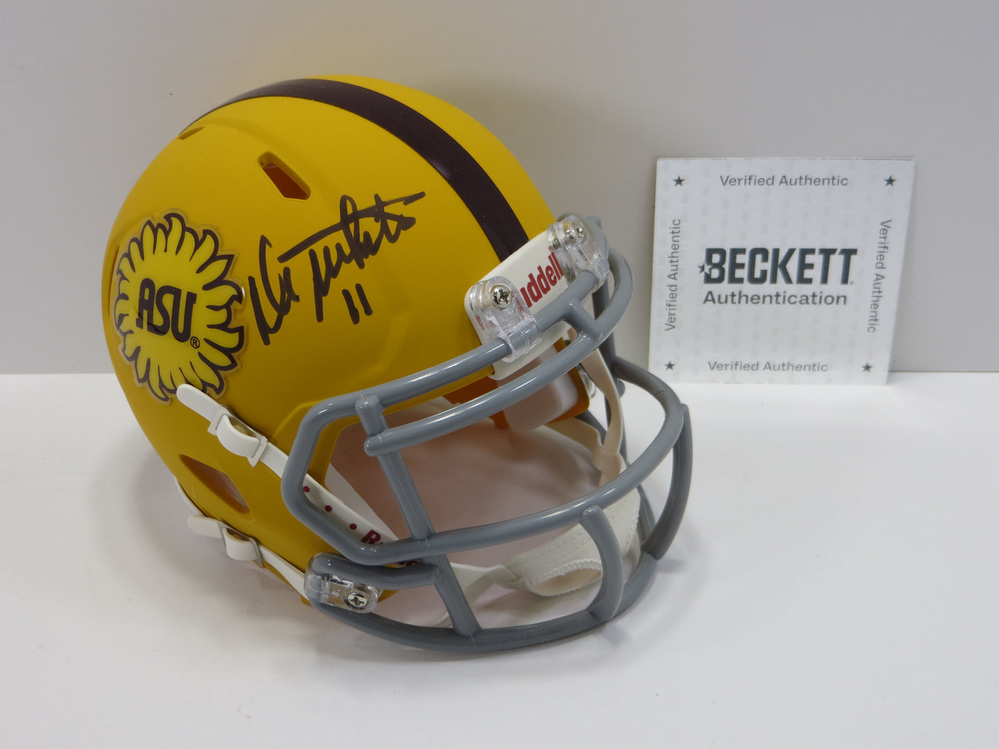 DANNY WHITE SIGNED ASU SUN DEVILS SIGNED Sunflower MINI HELMET BAS