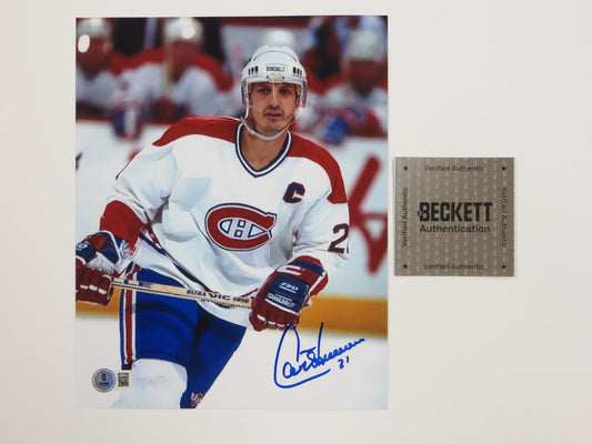 GUY CARBONNEAU MONTREAL CANADIENS SIGNED 8x10 PHOTO Dallas Stars BAS COA