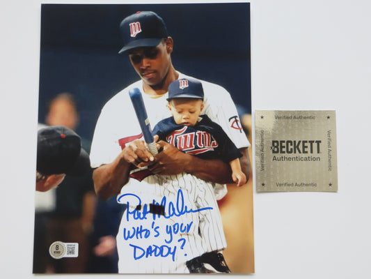 PAT PATRICK MAHOMES SR. TWINS SIGNED 8x10 PHOTO w/WHO'SYOURDADDY Chiefs BAS