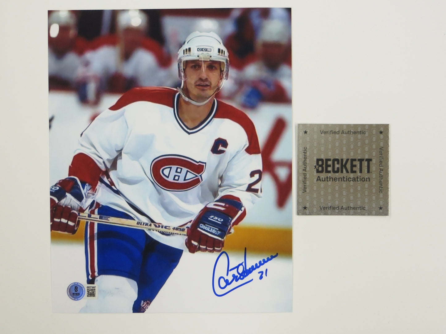 GUY CARBONNEAU MONTREAL CANADIENS SIGNED 8x10 PHOTO Dallas Stars BAS COA