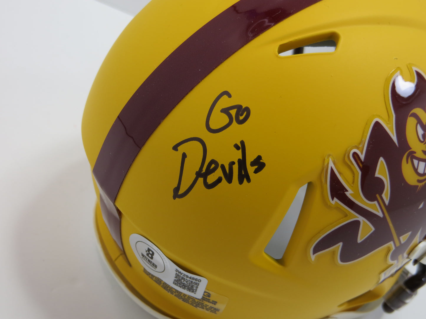 DANNY WHITE SIGNED ASU SUN DEVILS SIGNED MINI HELMET wGo Devils Cowboys BAS