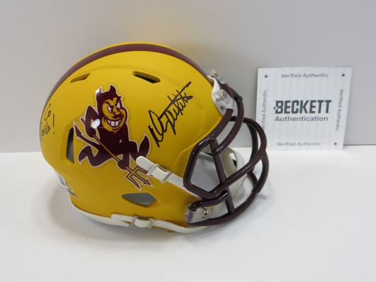 DANNY WHITE SIGNED ASU SUN DEVILS SIGNED MINI HELMET wGo Devils Cowboys BAS