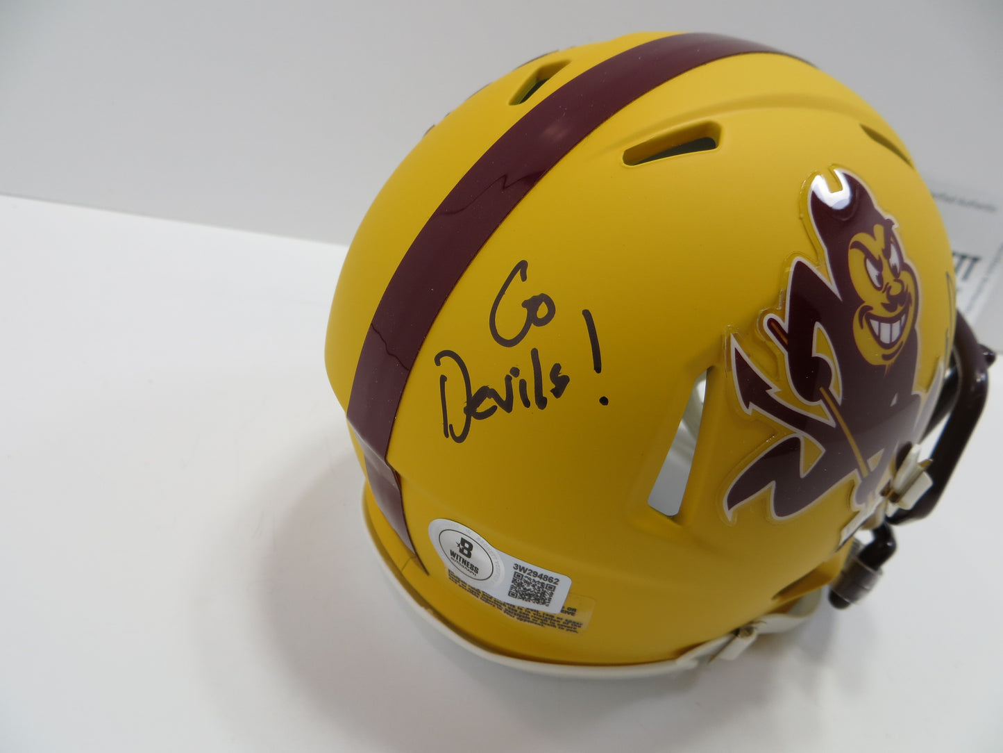 DANNY WHITE SIGNED ASU SUN DEVILS SIGNED MINI HELMET wGo Devils Cowboys BAS