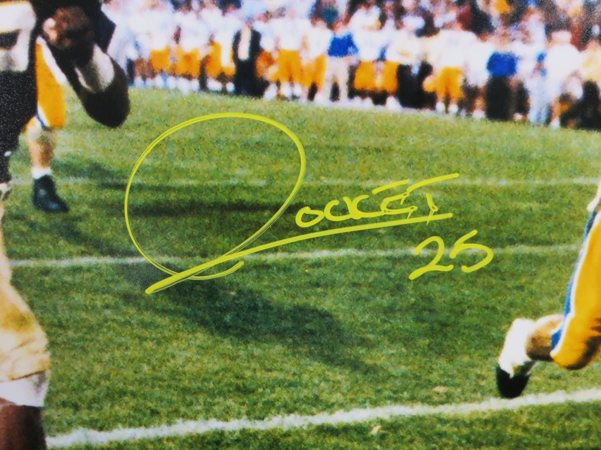 ROCKET ISMAIL NOTRE DAME SIGNED Touchdown 16x20 YELLOW BAS