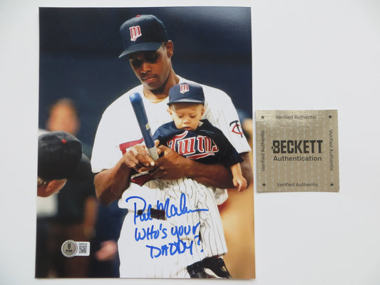 PAT PATRICK MAHOMES SR. TWINS SIGNED 8x10 PHOTO w/WHO'SYOURDADDY Chiefs BAS