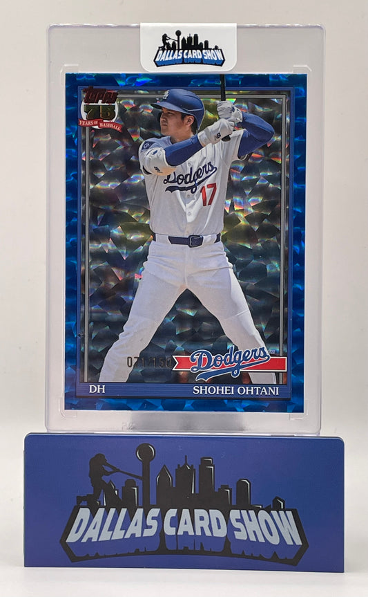 2026 Topps 75 Series 2 #91B2-1 Shohei Ohtani 1991 Blue Crackle Foil /150 Dodgers