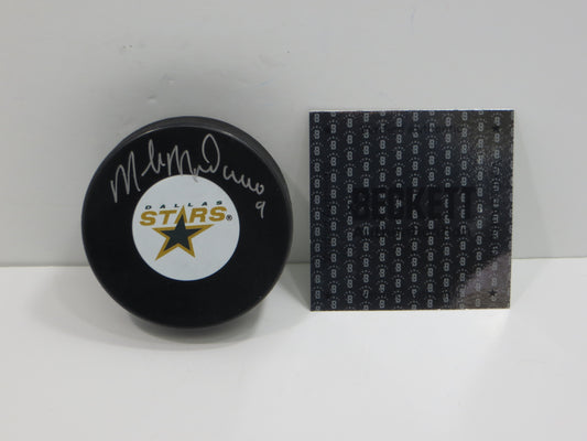 MIKE MODANO DALLAS STARS SIGNED HOCKEY PUCK Minn North Stars Red Wings BAS