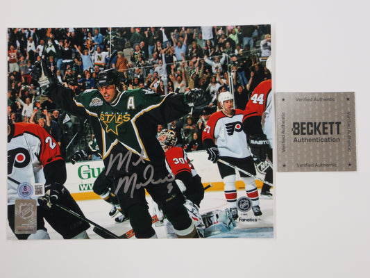 MIKE MODANO DALLAS STARS SIGNED 8x10 GOALLL PHOTO North Stars BAS
