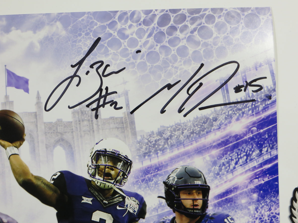 TCU HORNED FROGS LEGENDS LILLY TOMLINSON DUGGAN BROWN BOYKIN SIGNED 16x20 BAS