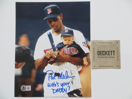 PAT PATRICK MAHOMES SR. TWINS SIGNED 8x10 PHOTO w/WHO'SYOURDADDY Chiefs BAS
