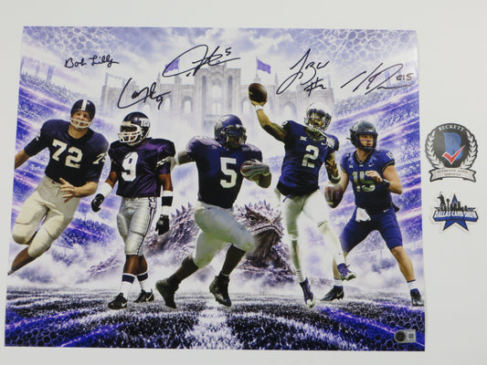 TCU HORNED FROGS LEGENDS LILLY TOMLINSON DUGGAN BROWN BOYKIN SIGNED 16x20 BAS